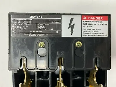Buy Siemens MCS603R Disconnect Switch USED !!!!! • 9.95$