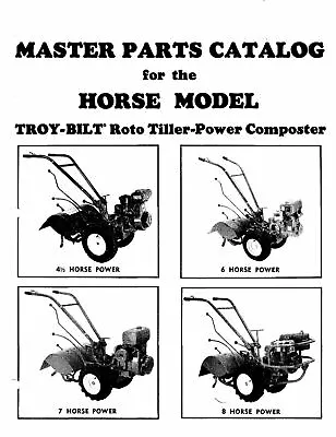 Buy Operator & Parts Manual Fits Troy-Bilt Horse Roto Tiller-Power Composter 1988 • 19.97$