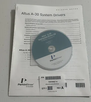 Buy PerkinElmer Altus A-30 Instrument Driver CD N2978007-A V 1.0 • 175$