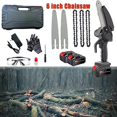 Buy 6  Mini Handheld Electric Chainsaw Cordless Chain Saw 48V 1200W Battery Power • 46.79$