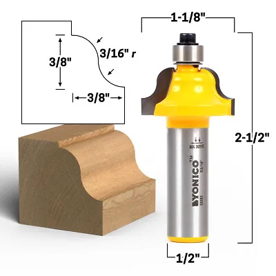 Buy 3/8  Roman Ogee Edge Forming Router Bit - 1/2  Shank - Yonico 13187 • 12.95$