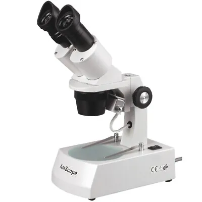 Buy AmScope 10X-15X-30X-45X Binocular Stereo Microscope With Two Halogen Lights • 179.99$