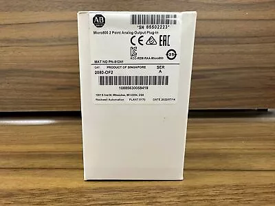 Buy 2080-OF2 New Allen Bradley SER A Micro800 2 Analog Output Module New Sealed • 81.95$