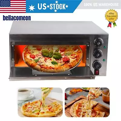 Buy Electric Pizza Oven Stainless Steel Pizza Baker Countertop Pizza Maker Kitchen • 104.49$