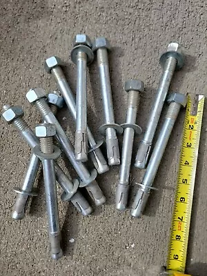 Buy Concrete 1/2  X 7  Wedge Anchor Zinc Plated Expansion Anchors Includes Nuts X10 • 26.99$