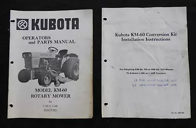 Buy Kubota L185 L245 Tractor  Model Km-60 Mower Deck  Owners & Parts Catalog Manual • 22.95$