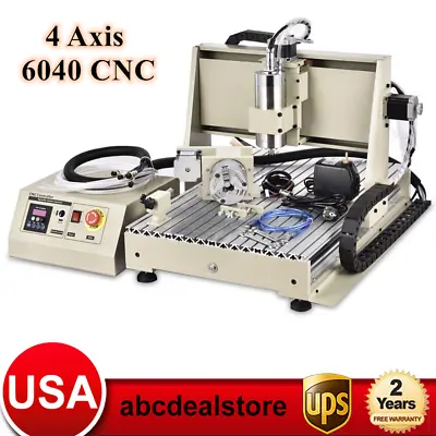 Buy 4 Axis 6040 CNC Router Engraver PCB  Industry Milling Driiling Engraving Machine • 1,192$