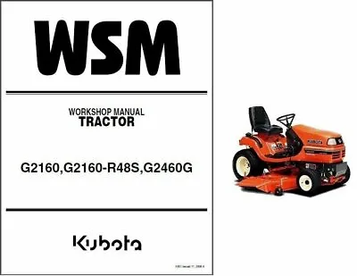 Buy Lawn Tractor Service Repair Manual Fits Kubota Tractor G2160 G2160 R48s G2460g • 7.29$