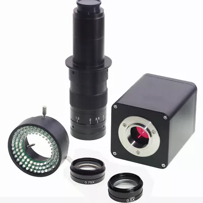 Buy IMX385 V2 60FPS HDMI Industry Camera Microscope 0.5X Aux Lens 96 LED Light Stand • 379$