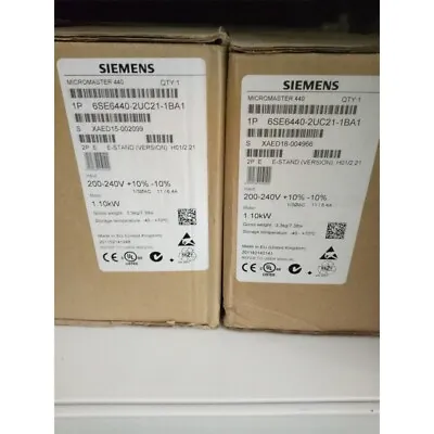Buy New Siemens 6SE6440-2UC21-1BA1 6SE6 440-2UC21-1BA1 MICROMASTER440 Without Filter • 446.73$