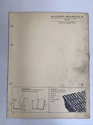 Buy 1955 John Deere Parts Catalog PC-401 No. 61 Angling Bulldozer • 9.95$