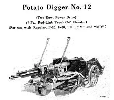 Buy IH McCormick-Deering Farmall No. 12 PTO Potato Diggers Owner's & Parts Manual • 20$