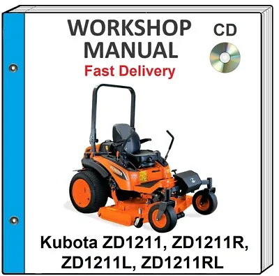 Buy Kubota Zd1211 Zd1211r Zd1211l Zd1211rl Service Repair Workshop Manual Cd • 14.99$