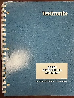 Buy Tektronix 5A22N Differential Amplifier Instruction Manual P/N 070-1230-00 Rev 86 • 20$