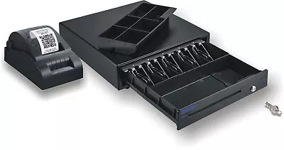 Buy Point-of-Sale (POS) Cash Drawer And Printer Bundle - Sturdy Durable Quality • 129$