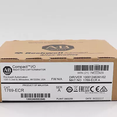 Buy Allen-Bradley 1769-ECR Ser A Industrial Control Syste CompactLogix I/O   • 23$