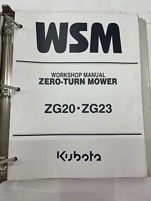 Buy Workshop Manual For Kubota Zero-Turn Mower Model ZG20 And ZG23 • 50$