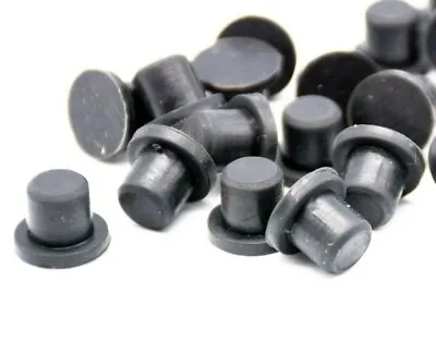 Buy 5/16” Rubber Hole Plugs  Black  Push In Stem Bumper  1/2  OD  1Bulk Pack Of 100 • 37.83$