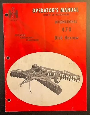 Buy INTERNATIONAL HARVESTER IH 470 Tandem Disk Harrow Operators Manual ORIGINAL 1967 • 14.41$
