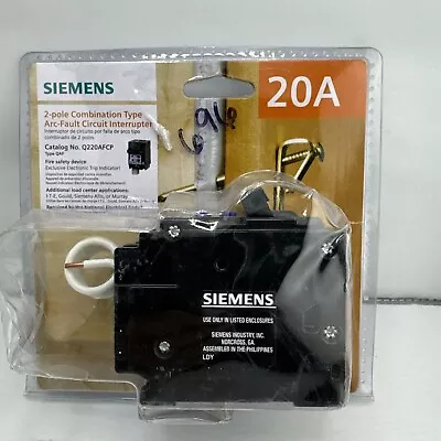 Buy Siemens 2-Pole 120-Volt, 20 Amp Combination Type Arc Fault Circuit Interrupter • 59.99$