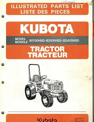 Buy KUBOTA  B1700D, B2100D And B2400D LAWN TRACTOR  PARTS  MANUAL  NEW  • 69.95$