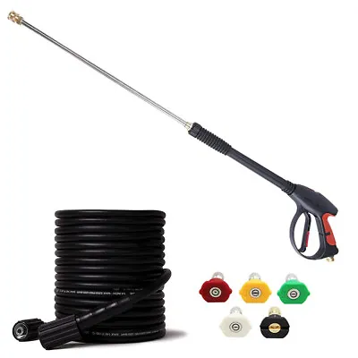 Buy High Pressure 4350PSI Car Power Washer Gun Spray Wand Lance Nozzle And Hose Kit • 39.99$