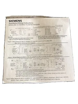 Buy Siemens Db-11 Smoke Detector Base 8853 500-094151 Fire Alarm • 12.70$