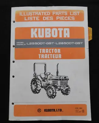 Buy 1985-1992 Kubota L2550 L2850 Dt Gst Tractor Parts Catalog Manual Very Good Shape • 63.96$