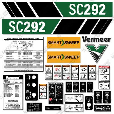 Buy Fits Vermeer SC292 Stump Grinder Decal Kit (New Style) - 7 YEAR 3M Vinyl! • 149.95$