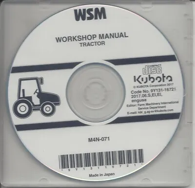 Buy Kubota  M4N-071 Tractor Workshop Manual CD • 20$