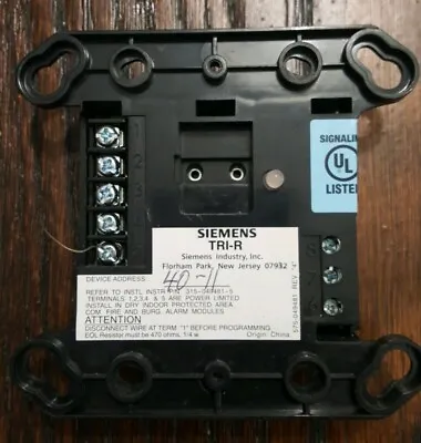 Buy Siemens Tri-r Intel Interface W/ Relay 500-896224 Fire Alarm • 77$