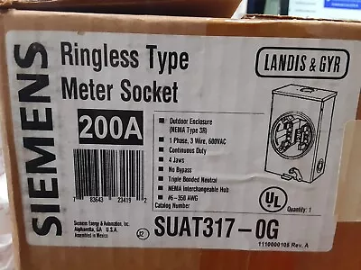 Buy Siemens SUAT317-0GF Meter Socket, 200-Amp - NIB / Old Stock • 89.97$