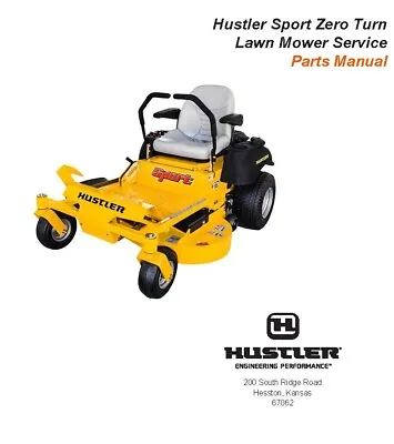 Buy Service Parts Manual Fits Hustler Sport Zero Turn Lawn Mower HS140 • 7.56$