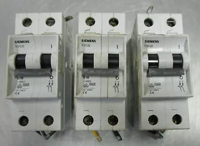 Buy Siemens 5SX22 D16  D10 D6 480 V 2 Pole Circuit Breaker Mixed Lot Of 3 (R4) • 20$