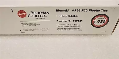 Buy BECKMAN  Biomek AP96 P20 Pipette Tips, Pre-Sterile  960/BOX  PN:  717255 • 84.15$