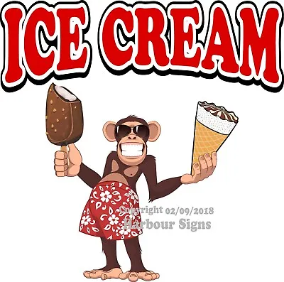 Buy Ice Cream DECAL (Choose Your Size) Monkey Concession Food Truck Vinyl Sticker  • 13.99$