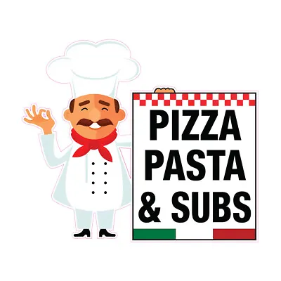 Buy Food Truck Decals Pizza Pasta & Subs Style A Concession Concession Sign White • 72.99$
