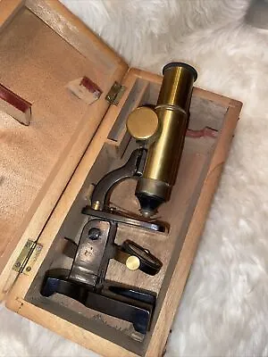 Buy Antique 19th Century Brass Bausch & Lomb ?Microscope W.Box • 199.99$