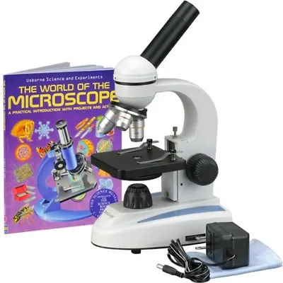 Buy AmScope 40X-1000X Glass Optics All-Metal Frame Student Compound Microscope +Book • 105.99$