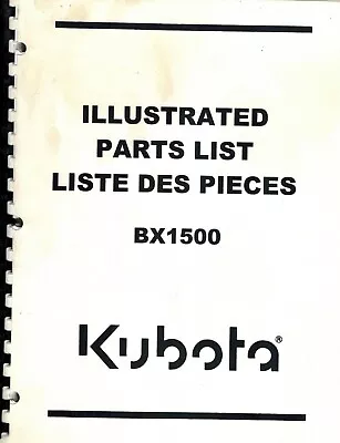 Buy Kubota Original Bx1500 Lawn Tractors Parts Manual   • 49.95$