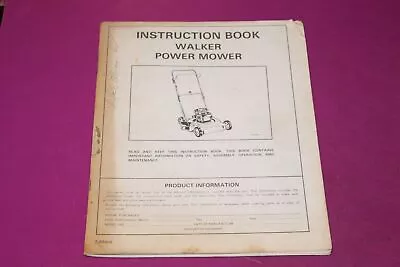 Buy Instruction Book Walker Power Mower Manual. • 5.99$