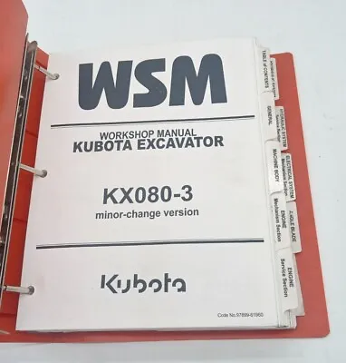 Buy Kubota Dealers KX080-3 Mini-Change Version Excavator Service Workshop Manual OEM • 47.99$