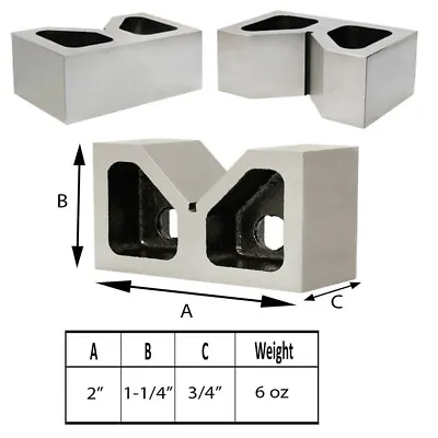 Buy 1 Set Pair Of 2 In X 3/4 In X 1-1/4 In Cast Iron V-Blocks • 19.77$