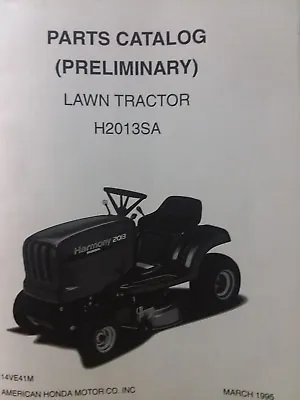 Buy Honda Harmony H2013SA Riding Lawn Mower Gear Garden Tractor Parts Catalog Manual • 89.96$