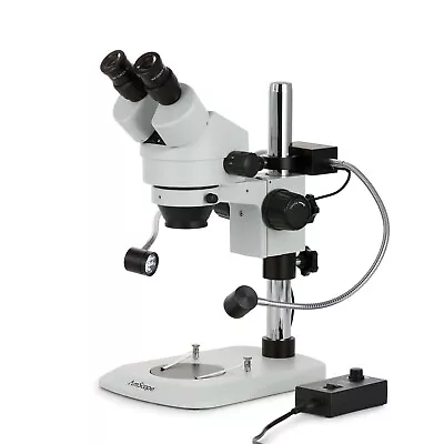 Buy Amscope 7X-45X Binocular Stereo Zoom Microscope Dual LED Gooseneck -Pillar Stand • 460.99$