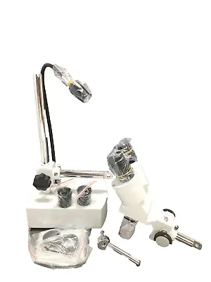Buy AmScope Stereo Microscope 10x-20x Magnification, LED Gooseneck, Single Arm Boom • 199.99$
