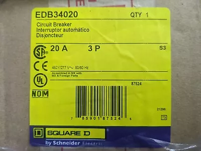 Buy Schneider Electric Square D EDB34020 20A 3 Poles Bolt On Circuit Breaker • 184.99$