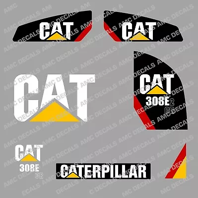Buy Caterpillar Cat 308e2cr Digger Excavator Decal Sticker Set • 104.78$