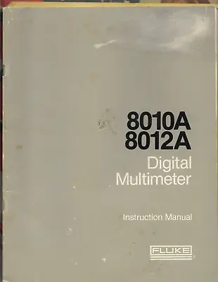 Buy Fluke Digital Multimeter 8010A 8012A Measurements Tester Instruction Manual • 13.99$