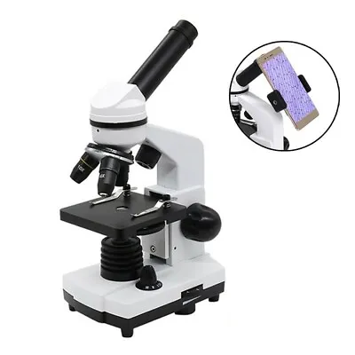 Buy 40X-1600X Biological Microscope Monocular Microscope Smartphone Adapter Students • 76.67$